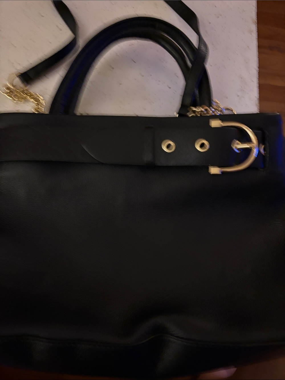 Black Women’s Tote Bag with Gold Buckle Antonio Melani